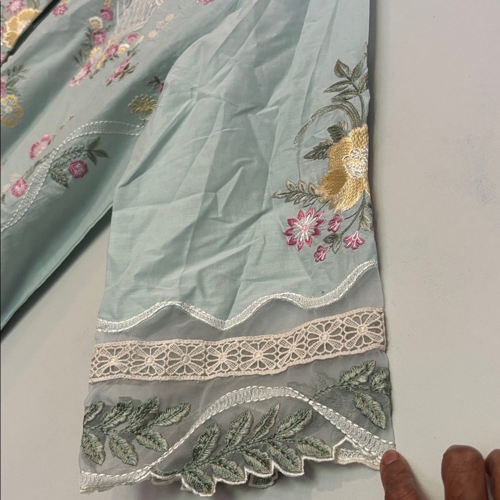 Ethnc Floral Embroidered Maxi Dress M - Picture 3 of 13